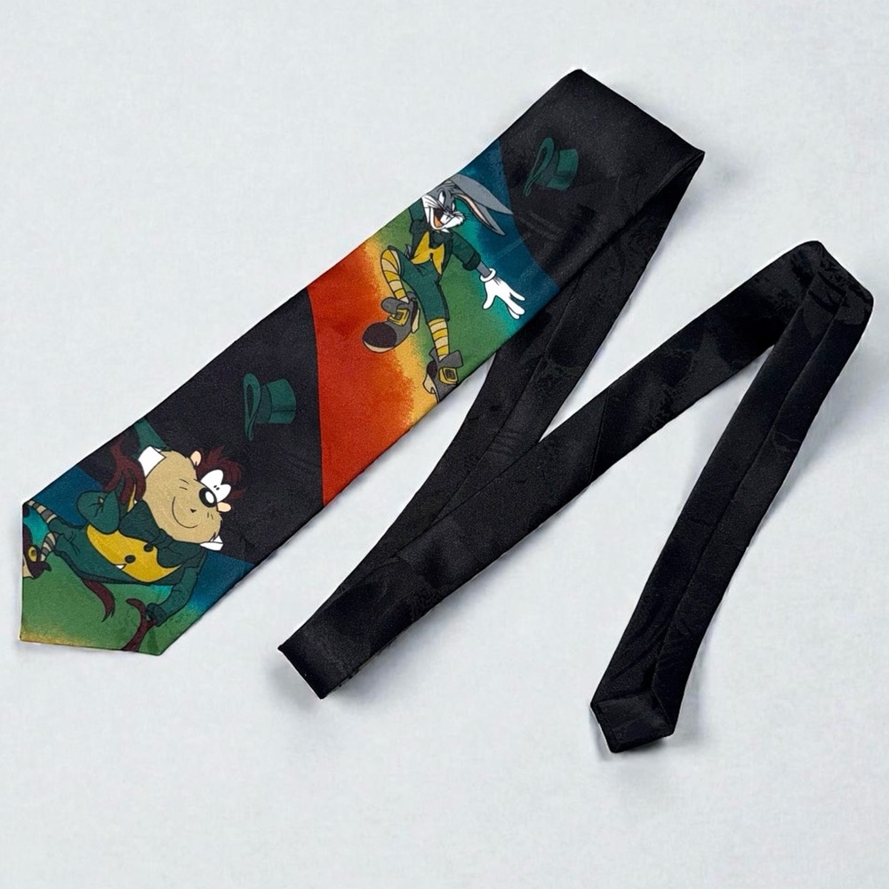 Vintage 90s Looney Tunes Mania Tie | Bugs Bunny & Taz | Never Worn